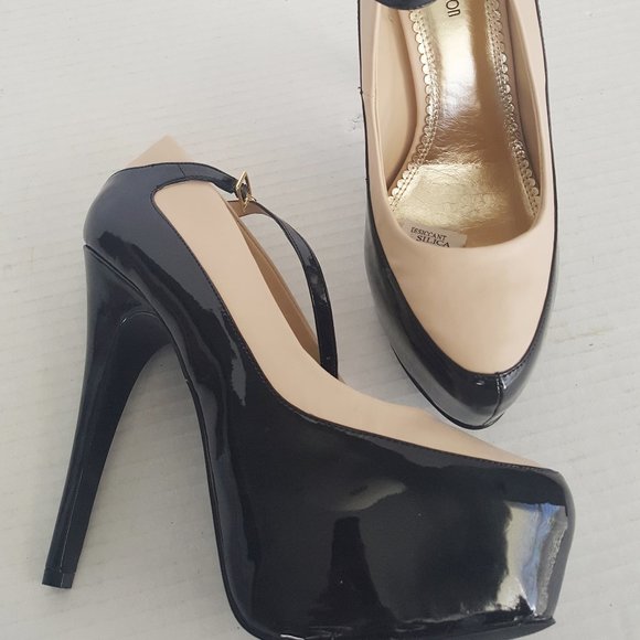 SOLE OBSESSION PLATFORM HEELS Sz 10 6" *HOT* 2" PLATFORM 2 TONE - Picture 1 of 5